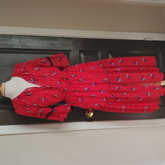 Misa Los Angeles Red Floral Dress